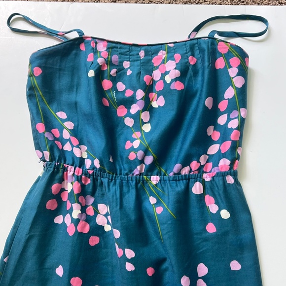 MALIA Honolulu Vtg 1970s Sundress 100% Cotton Size 10 Blue w Light Color Hearts - Picture 7 of 11